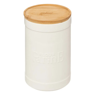 Boîte à farine "Naturéo" en céramique blanc