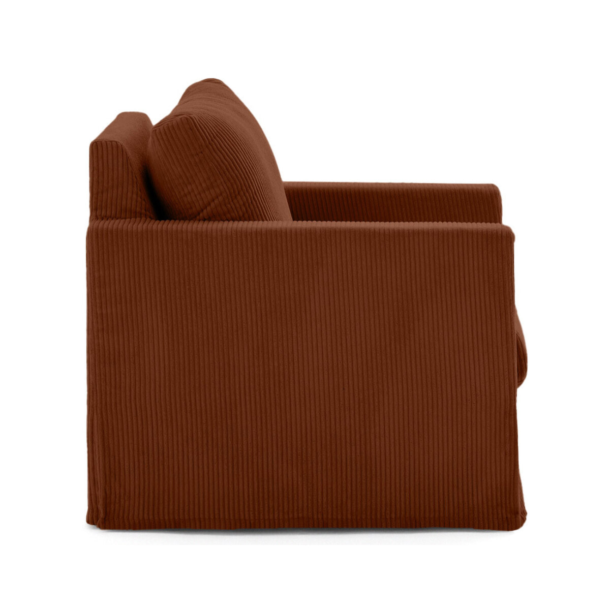 Serena - fauteuil déhoussable en velours côtelé - Terracotta