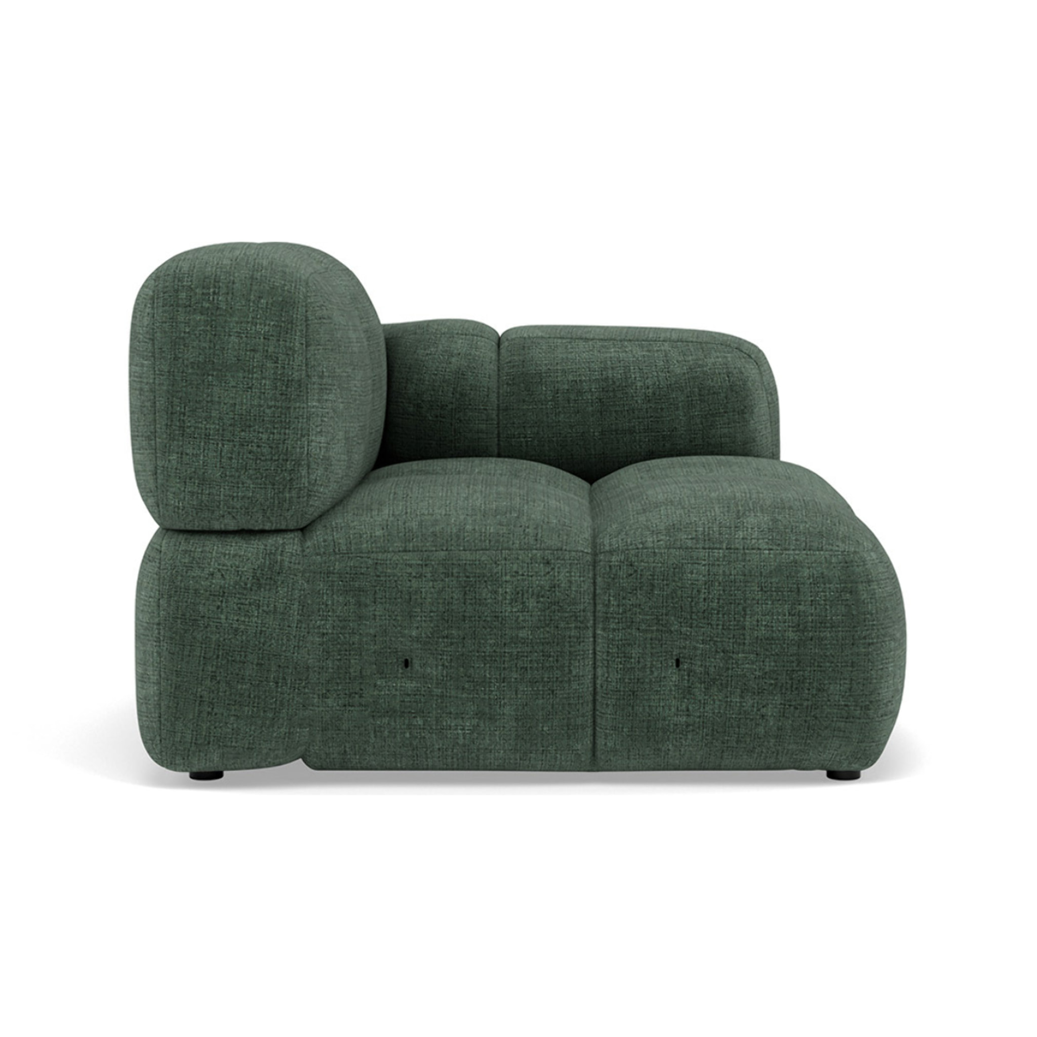 Grace - module d'assise droit en velours texturé - Vert