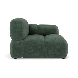 Grace - module d'assise droit en velours texturé - Vert