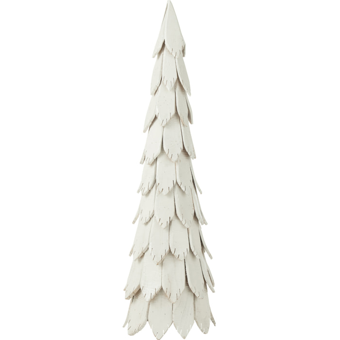 J-Line décoration Sapin Noël Pièces - bois - blanc - large