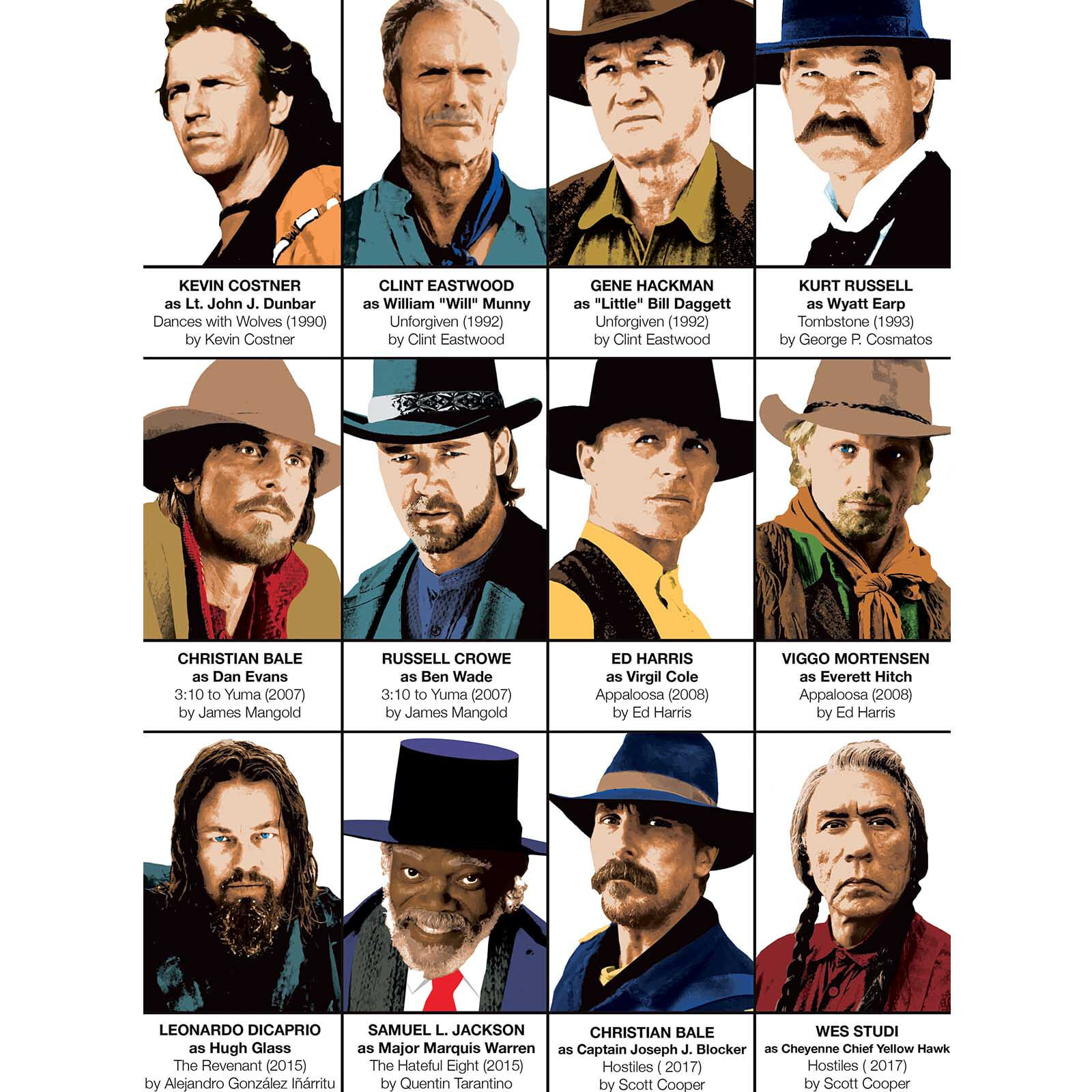 Affiche - Western Movie Characters - Olivier Bourdereau