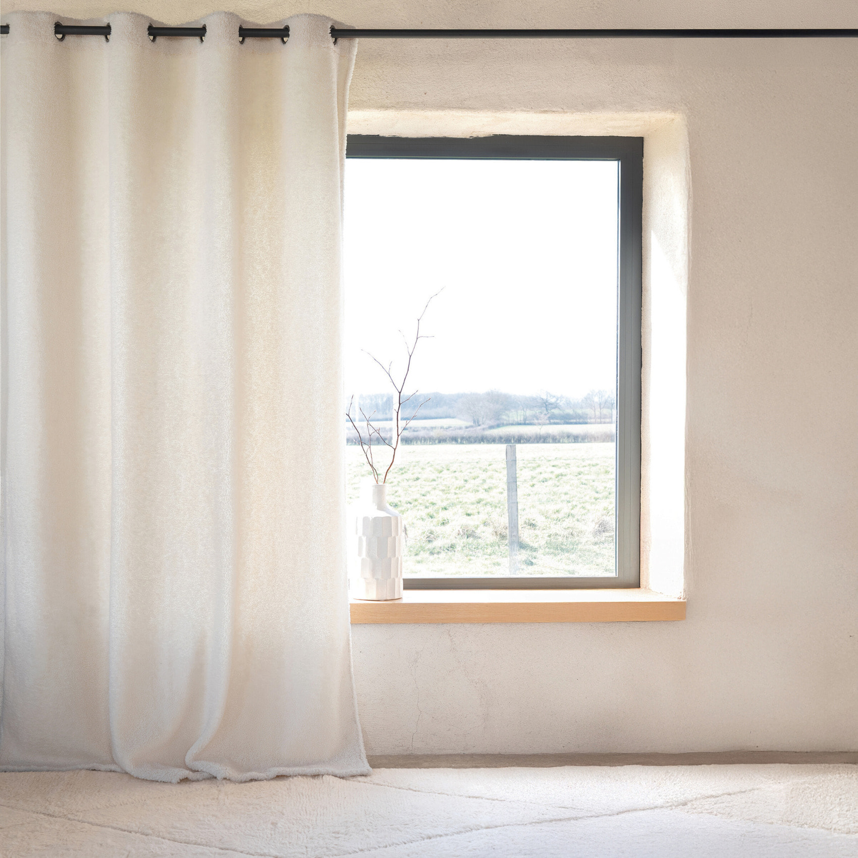 Rideau montagne  - Effet mouton - Ecru