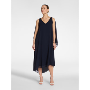 Elena Mirò - Abito lungo in georgette - Blu