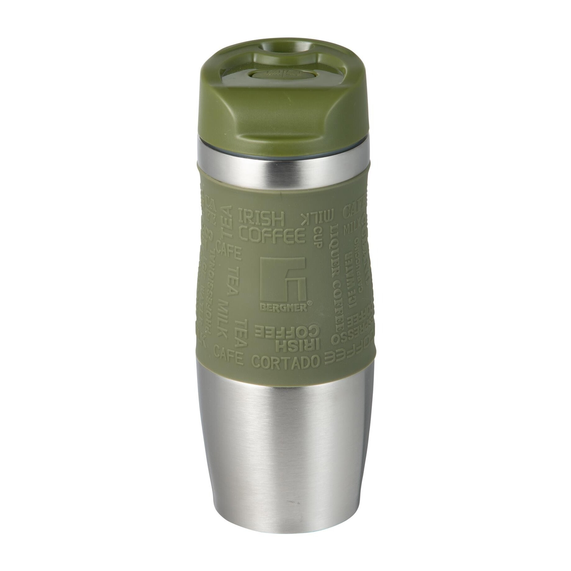 Taza de viaje 360ml acero inoxidable doble pared en color verde expert san ignacio