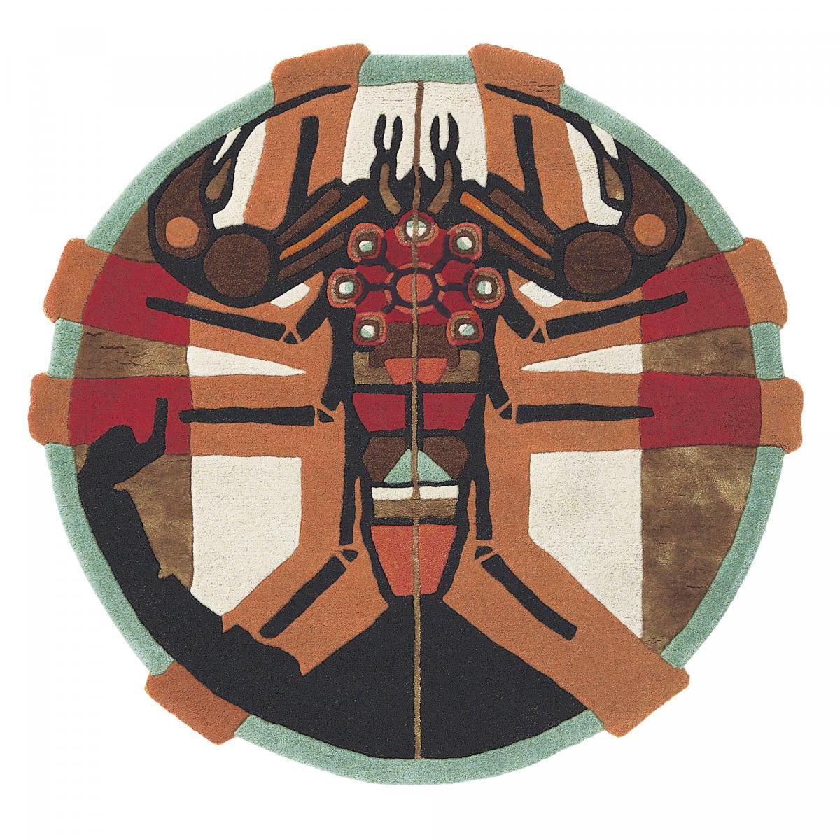 Tapis salon et chambre fait à la main en laine motif fresque LUNICIA