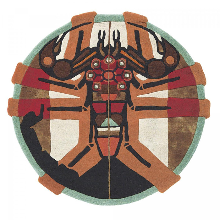 Tapis salon et chambre fait à la main en laine motif fresque LUNICIA