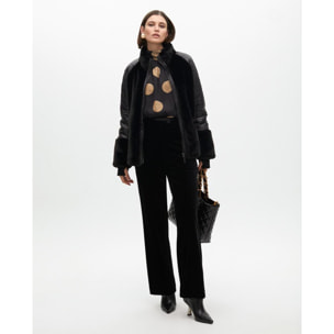 Cappotto combinato piume e pelliccia