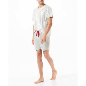Pijama corto gris