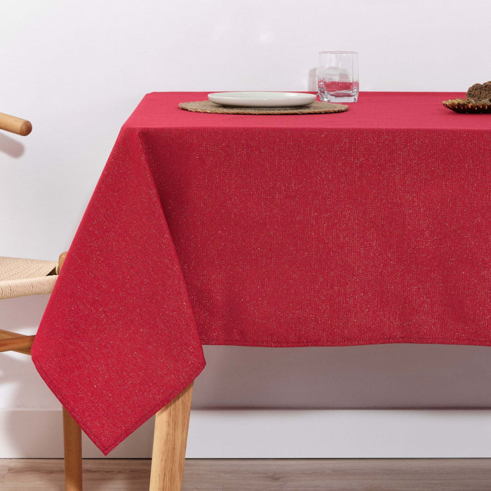 Nappe Anti-tâches Toucher du Tissu Jacquard R22120 Christmas Candela Rojo Lurex