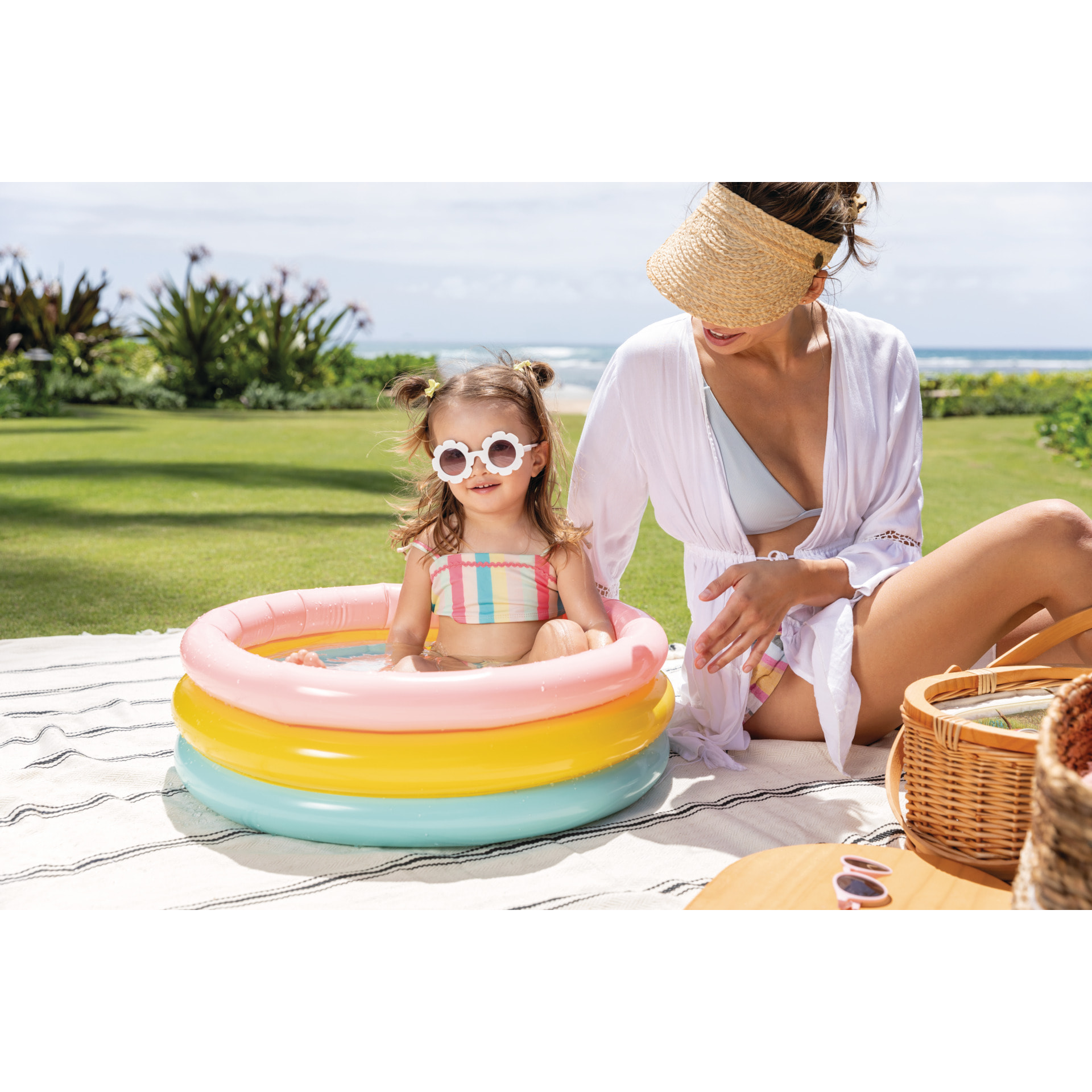 Intex Piscina Sunset Baby, Tre Anelli, 61x22 cm