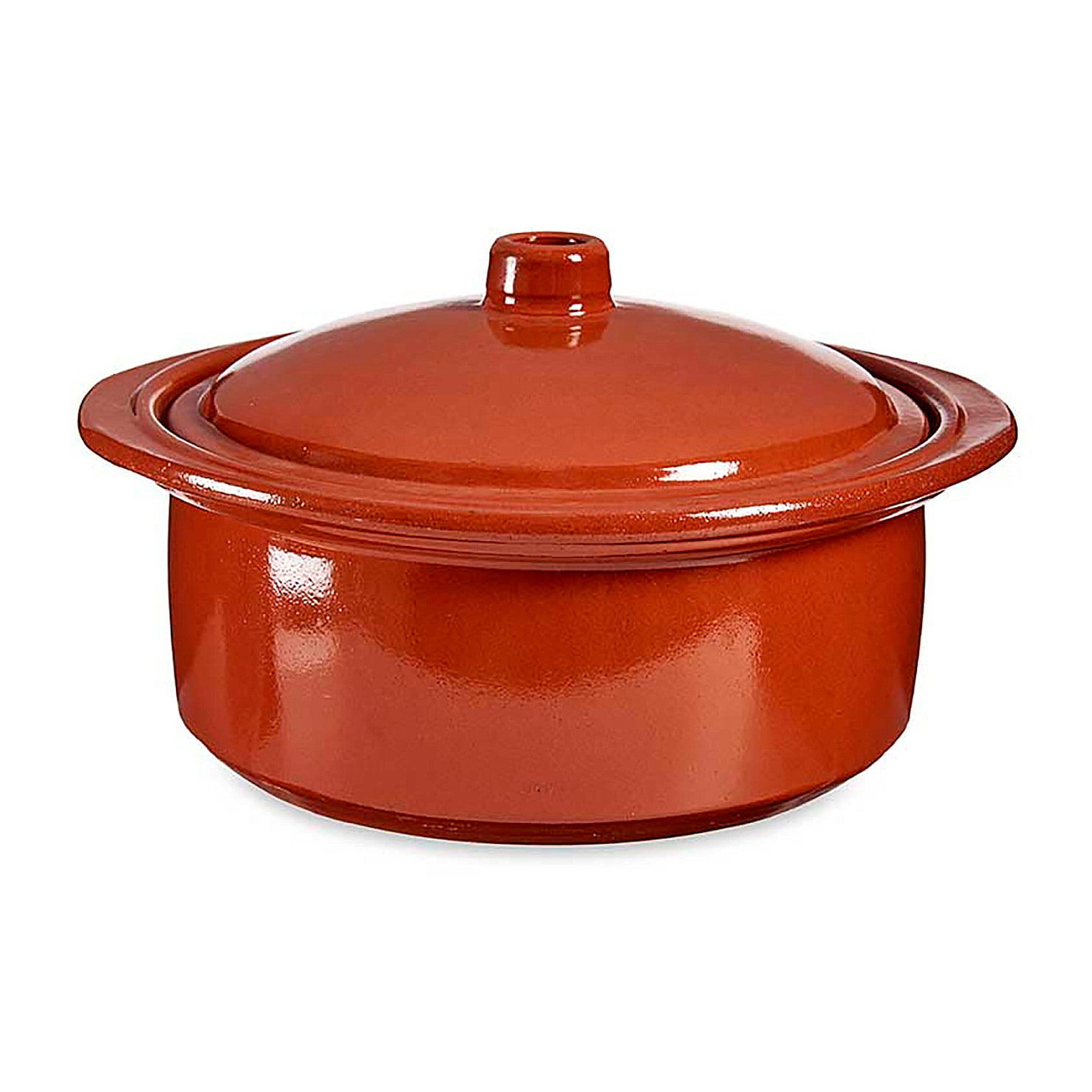 Cazuela redonda con tapa de cerámica refractaria. 25 cm diámetro y 2.5L de capacidad.