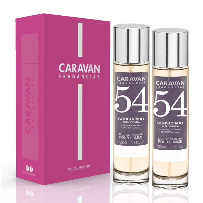 Caravan fragancias - caja de regalo con 2 perfumes nº54 de 150 ml, para hombre
