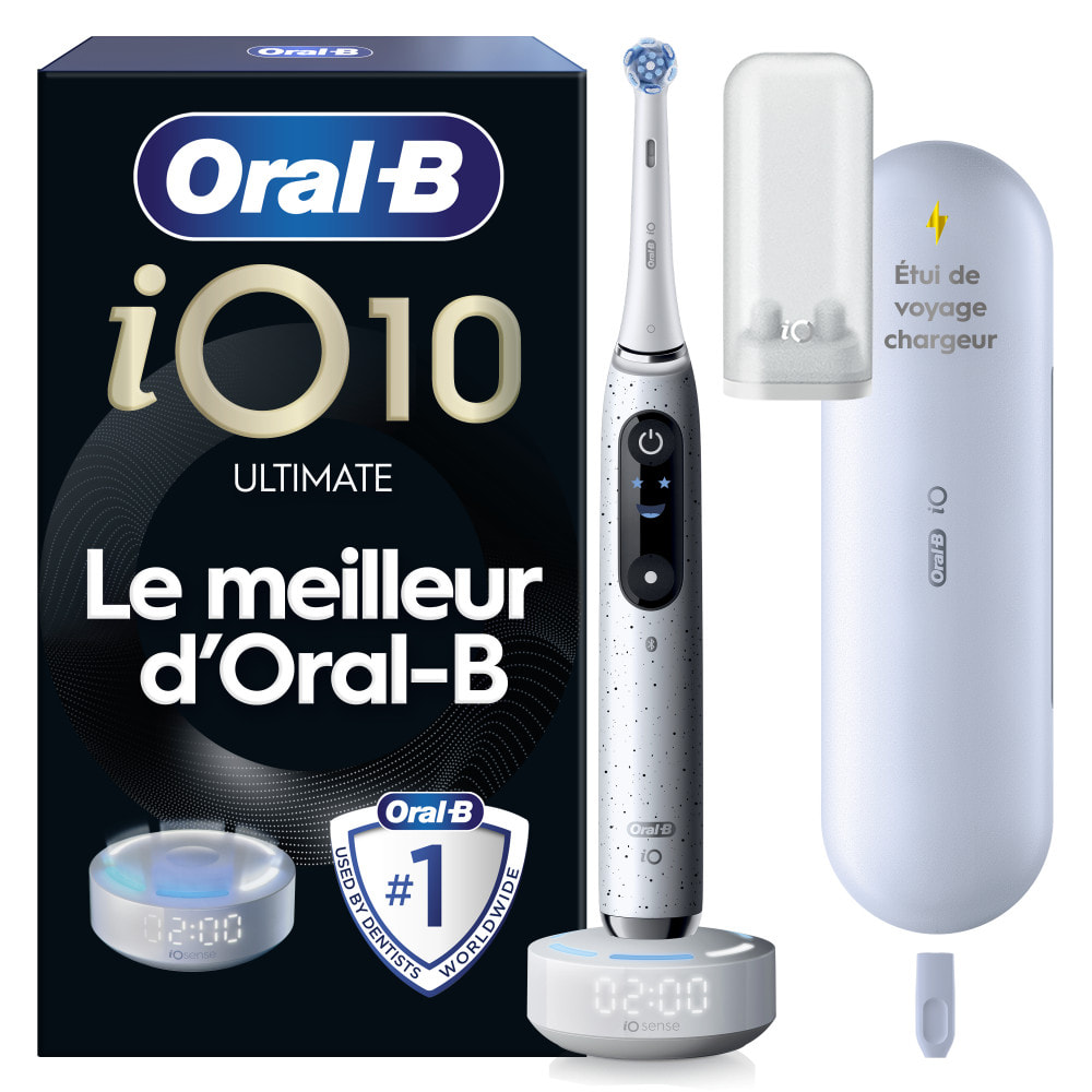 Oral-B iO 10 - Avec Etui de Voyage Chargeur - Blanche - Brosse À Dents Électrique