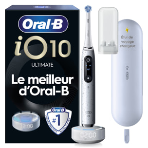 Oral-B iO 10 - Avec Etui de Voyage Chargeur - Blanche - Brosse À Dents Électrique