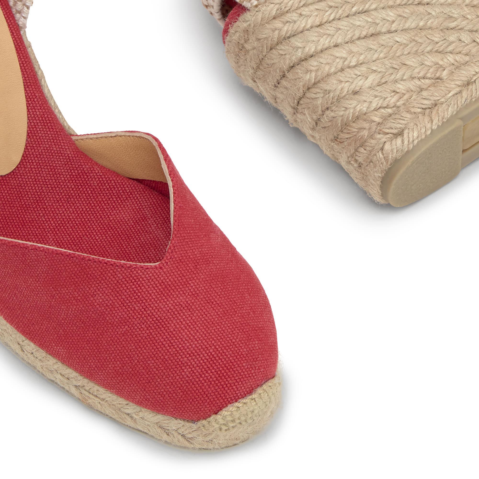 Alpargata de cuña Chiara en algodón orgánico lavado con cierre de cintas