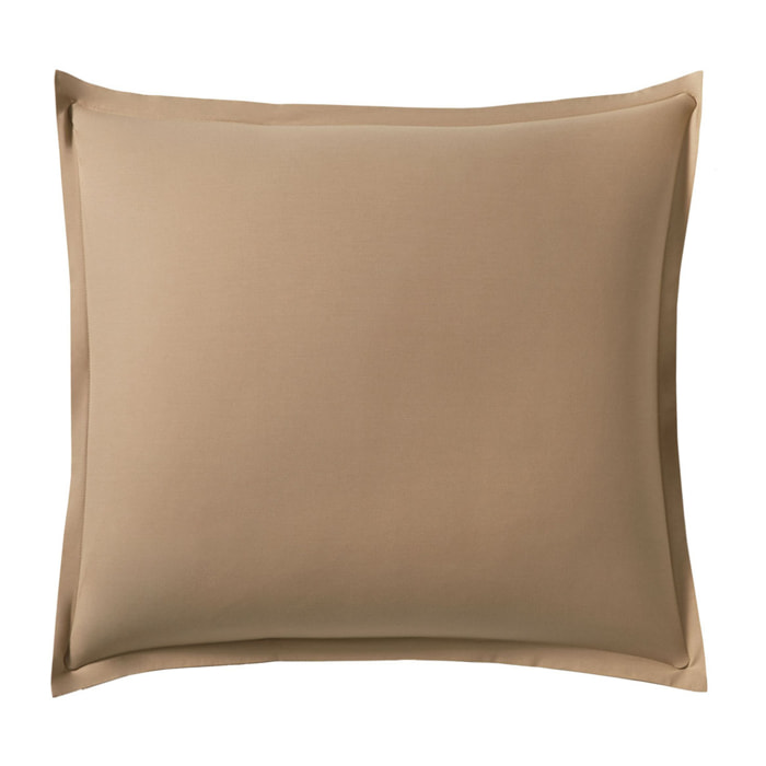 Taie d'oreiller unie en percale de coton, Made in France, ROYAL LINE , Beige