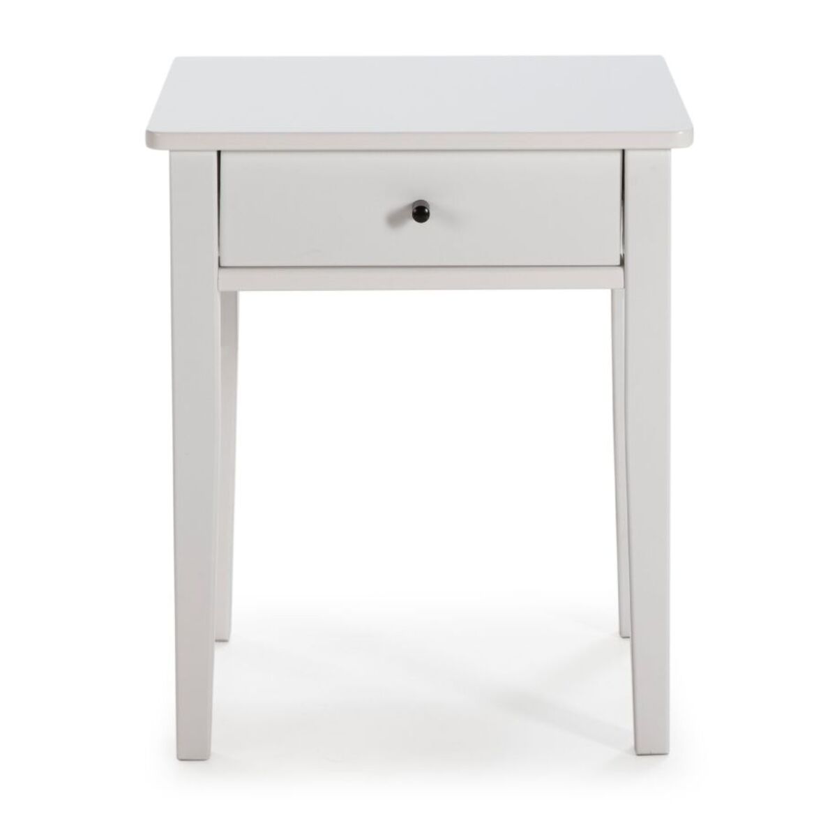 Mesita de noche de 1 cajón y patas en blanco 46x55 cm Vika Blanco