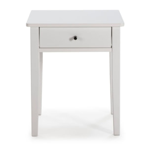 Mesita de noche de 1 cajón y patas en blanco 46x55 cm Vika Blanco