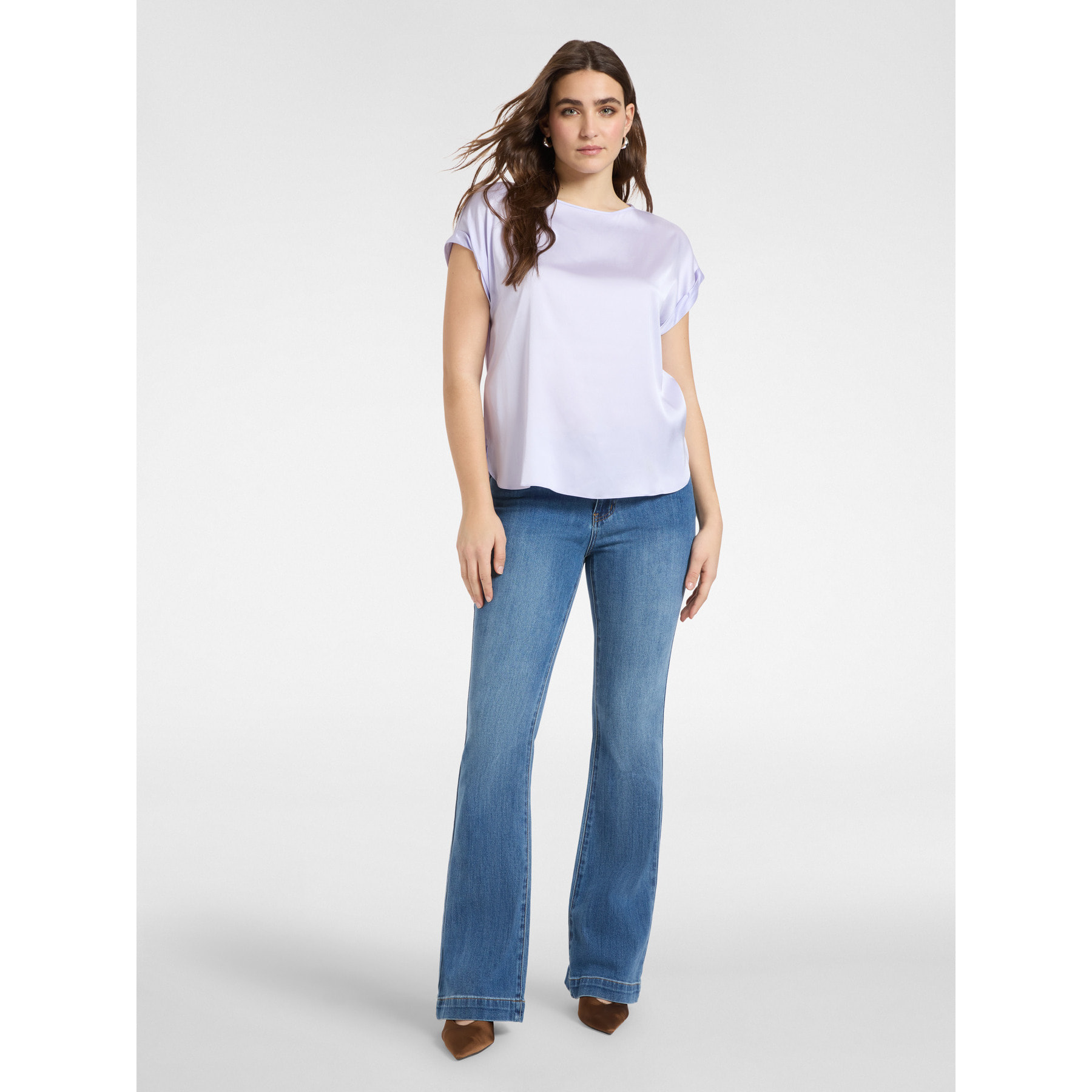 Elena Mirò - Blusa de satén - Violeta