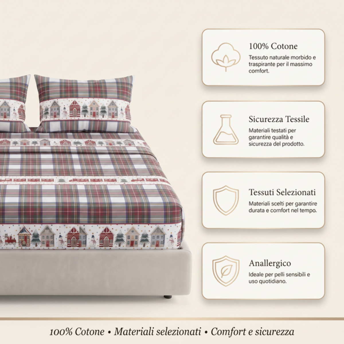 Completo lenzuola in cotone - CASETTE