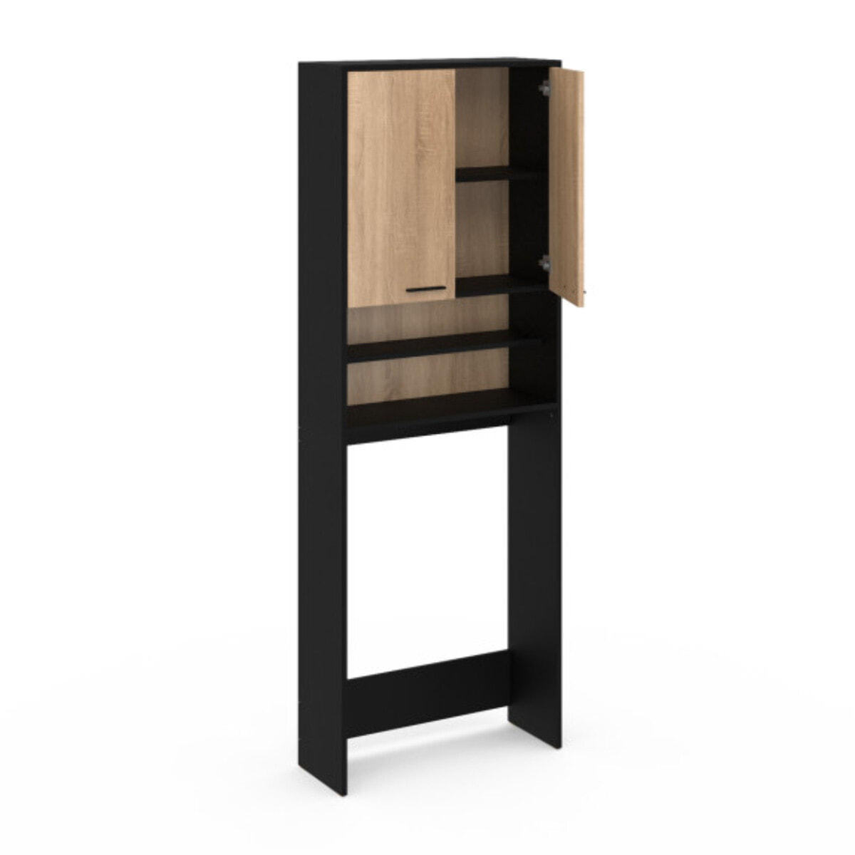 Meuble étagère dessus machine à laver - Bois - Noir