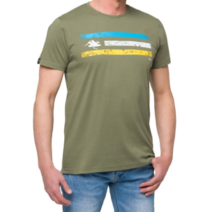T-shirt CALIFORNIA 100% cotone verde militare