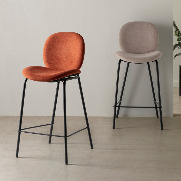 Lot de 2 tabourets en tissu - BOREAL