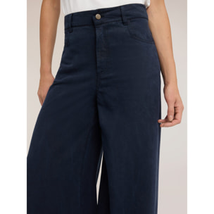 Motivi - Pantaloni palazzo in lyocell - Blu