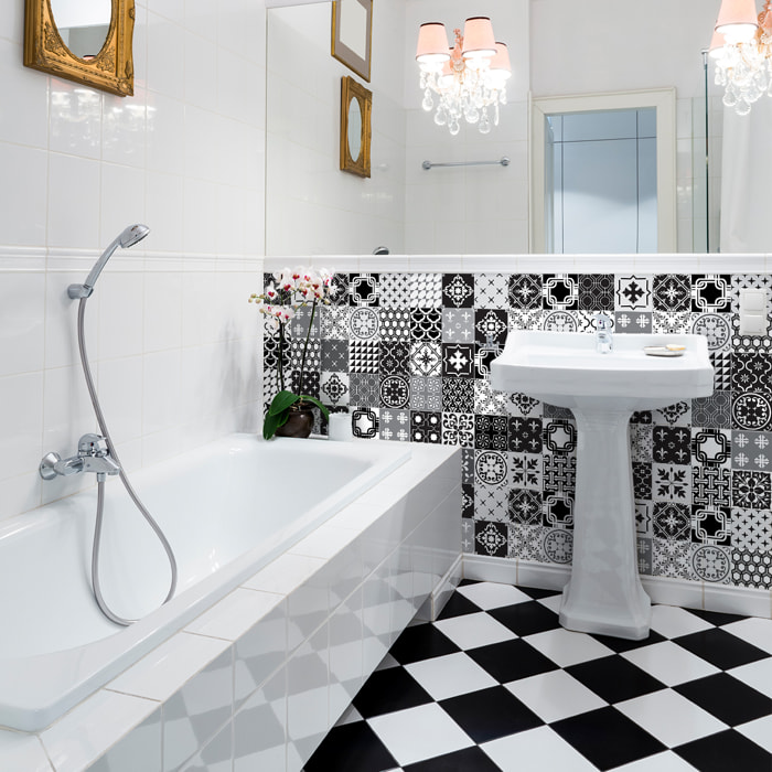 Stickers muraux - Sticker Mural Carrelage adhésif Cuisine Salle de Bain - 24 STICKERS CARRELAGES AZULEJOS NINA