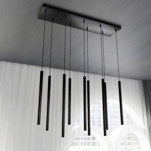 Lampada a sospensione Selter in acciaio nero opaco