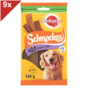 PEDIGREE Schmackos Récompenses multi mix friandises pour chien (9x144g)