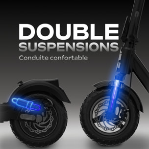 URBANGLIDE 500CT – Trottinette Électrique Tout-Terrain – Autonomie 70 km – Batterie 48V 15Ah – 10" Tubeless – Suspensions A