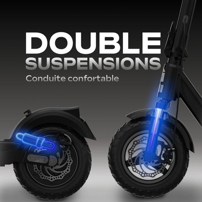 URBANGLIDE 500CT – Trottinette Électrique Tout-Terrain – Autonomie 70 km – Batterie 48V 15Ah – 10" Tubeless – Suspensions A