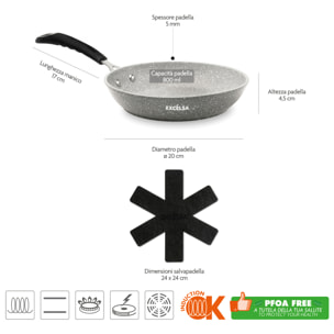 Poêle 20 cm Excelsa – Forn-Ok, Aluminium Gris