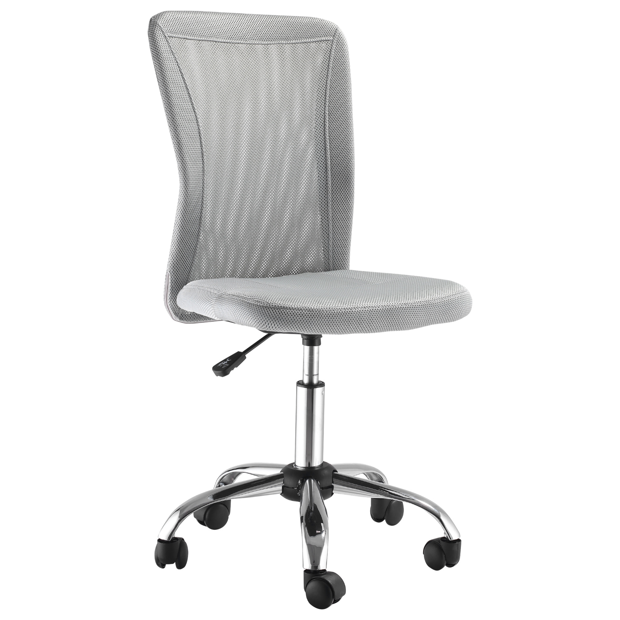 Vinsetto Chaise de bureau ergonomique hauteur réglable piètement chromé pivotant 360° revêtement maille gris