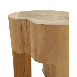 Table d'appoint ronde en racine de bois de teck massif - SUZANA