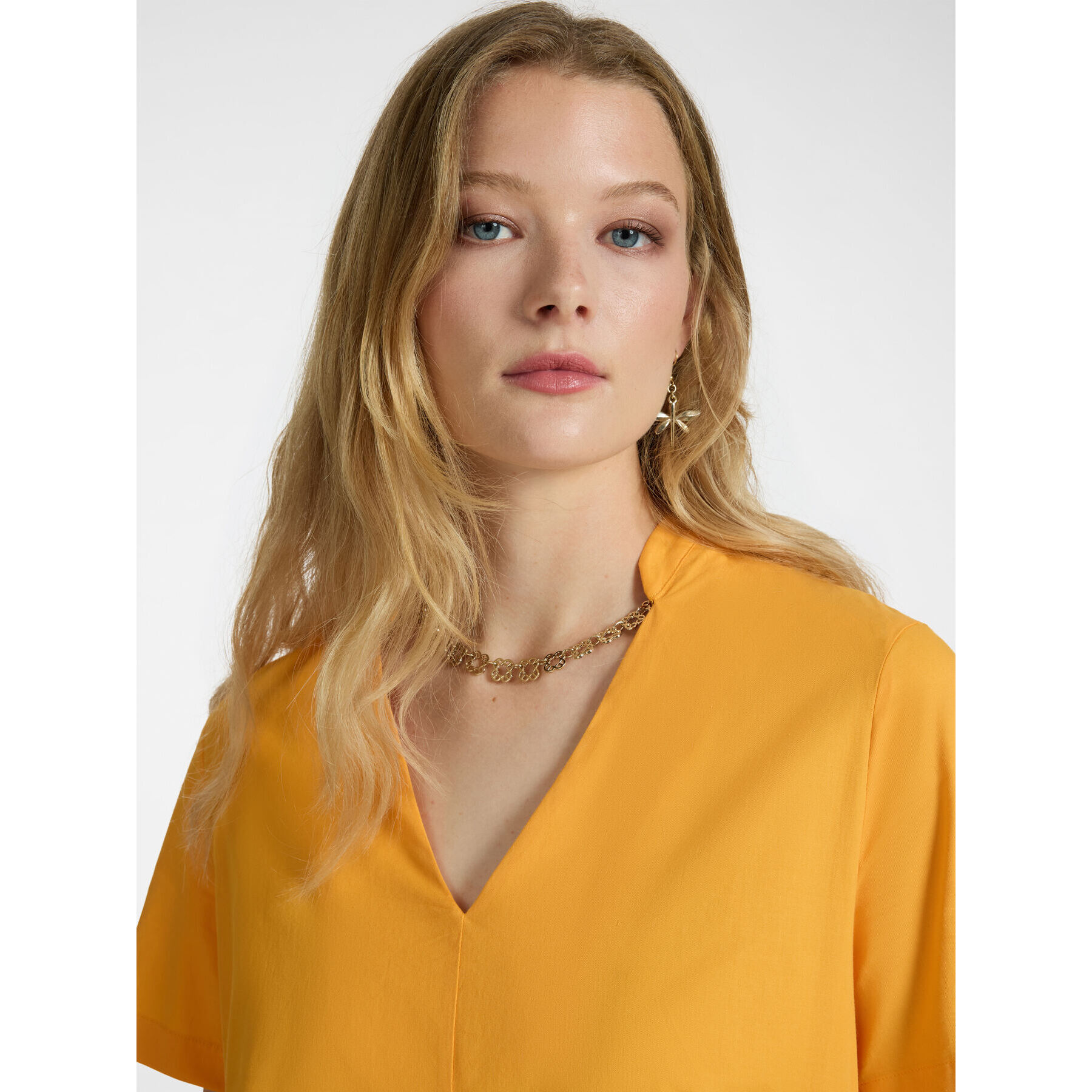 Elena Mirò - Abito svasato in cotone - Giallo