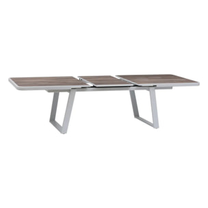 Table de jardin extensible Unisson Pécan & Blanc