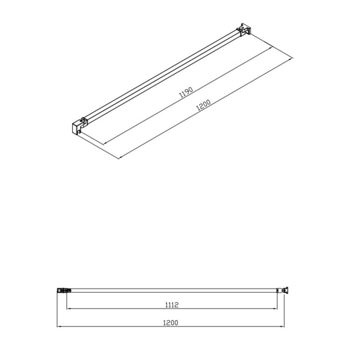 Bras de fixation 120 cm SAT Walk-in (SIKOZAV2)