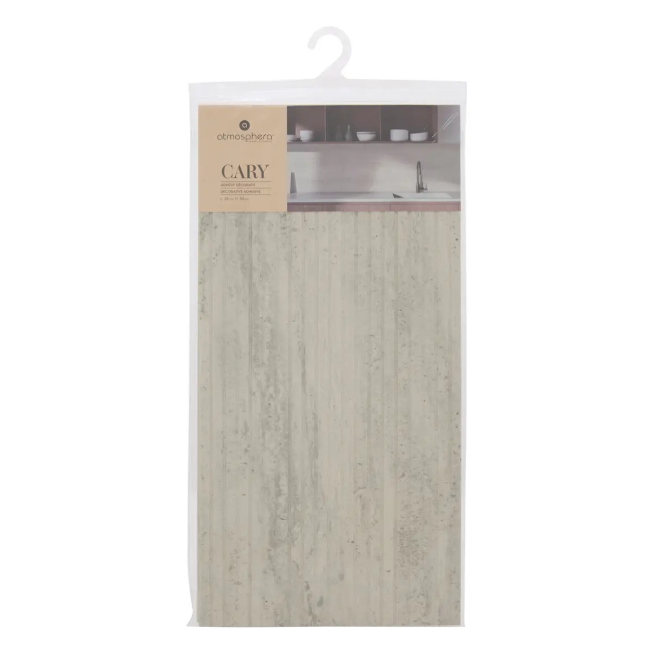 Sticker mural effet marbre Cary gris 58x28cm