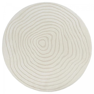 Tapis rond tendance ton sur ton aux motifs simples et à la forme originale