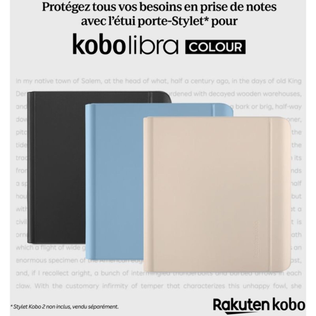 Pochette KOBO Libra Cover Notebook Bleu