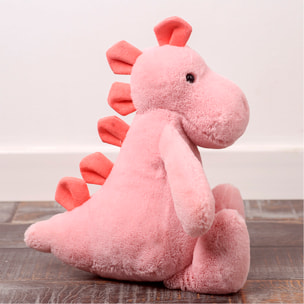 Peluche extra morbido e soffice. Design dinosauro rosa. 40 cm.
