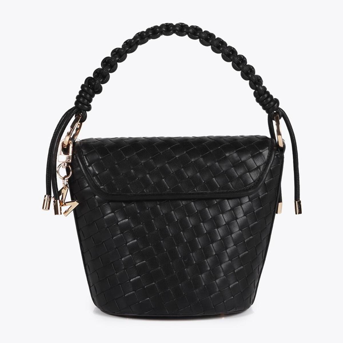 Borsa a tracolla intrecciata effetto pelle