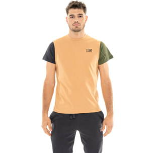 T-shirt uomo a manica corta in contrasto,logo piccolo Leone 1947 Color Block