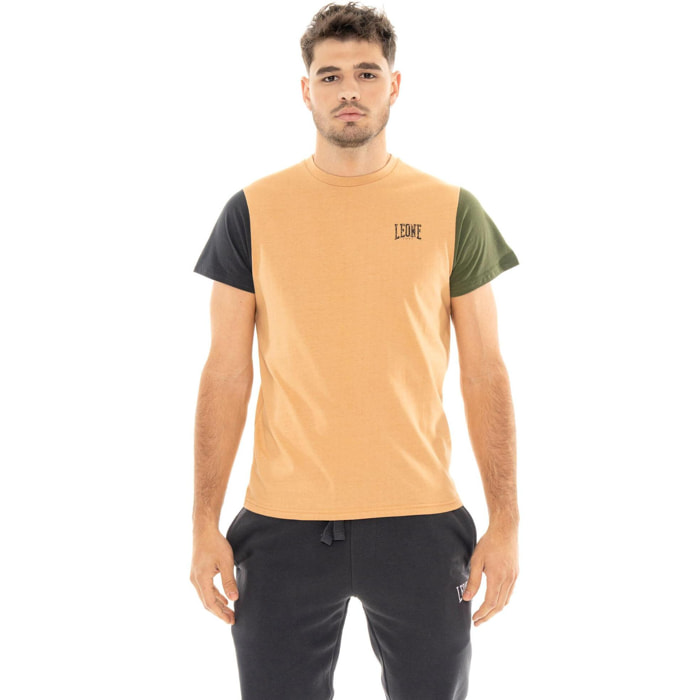 T-shirt uomo a manica corta in contrasto,logo piccolo Leone 1947 Color Block