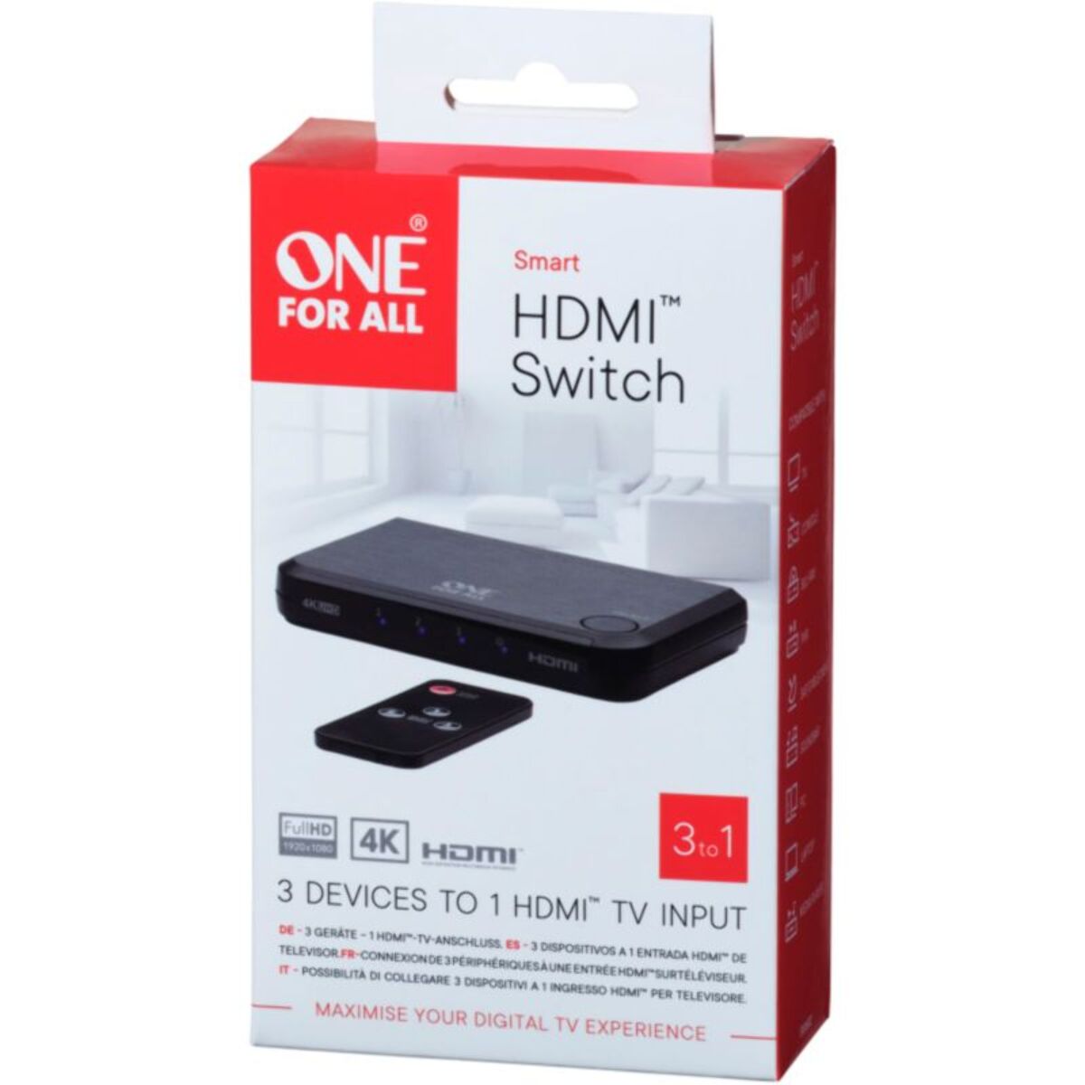 Switch HDMI ONE FOR ALL HDMI TV 3 entrees 4K