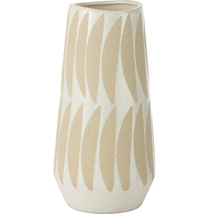 J-Line Vase Kai Gres Beige/Blanc Small