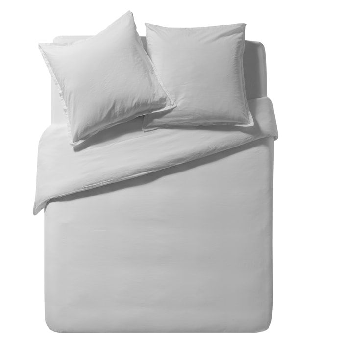 Drap housse uni en coton lavé, Made in France, SOFT LINE , Gris Mastic